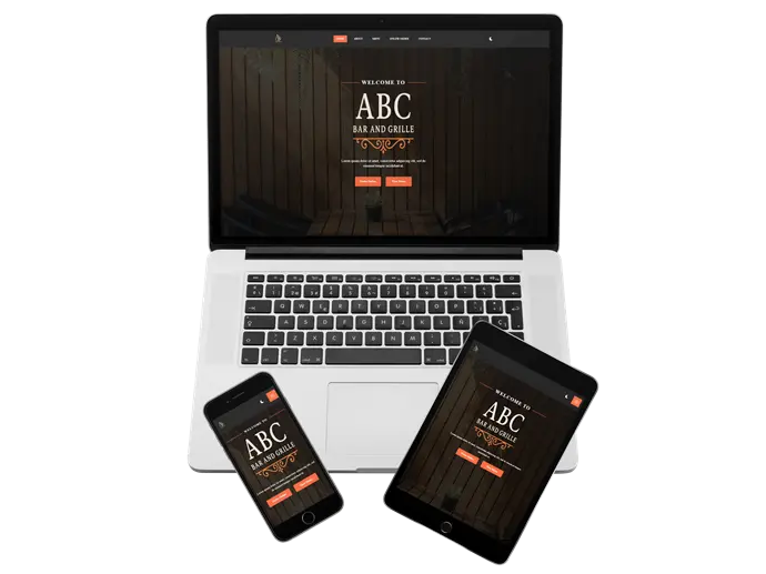 example website on laptop, phone, and tablet screen