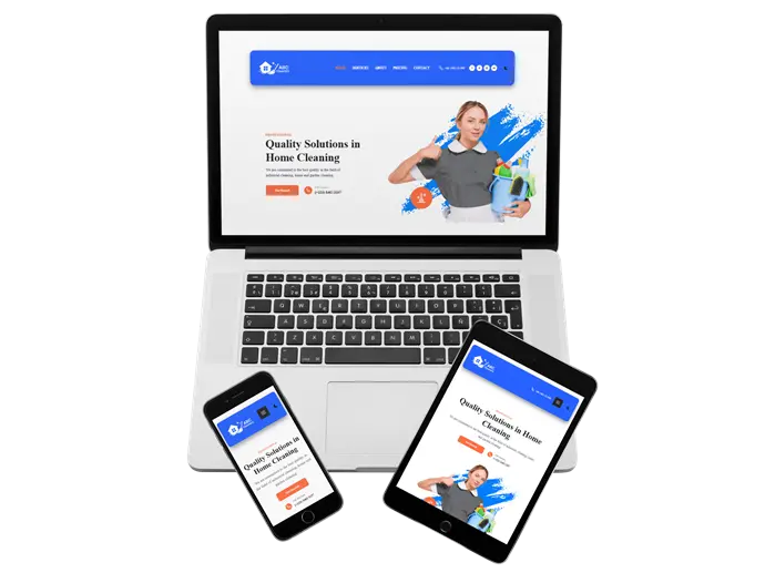 example website on laptop, phone, and tablet screen